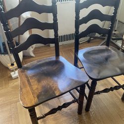 Four Oak Vintage Chairs