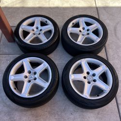 Set of Acura 17in wheels 5x114.3 (5x4.5) Tires 235/45r17 Fit TL tsx Rsx Ilx Cl Honda civic accord