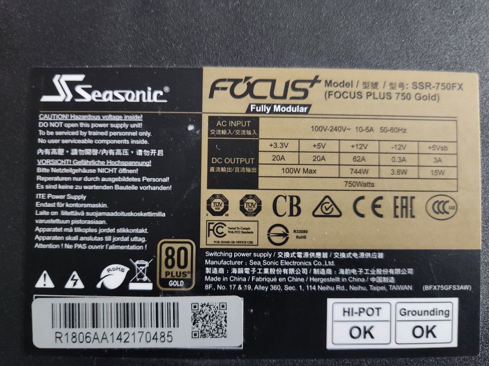 Seasonic 750w PSU for Sale in Seattle, WA - OfferUp