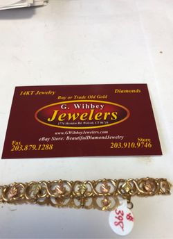 10 kt ,genuine, tri color gold bracelet