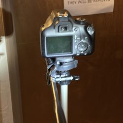 Cannon camera and tripod