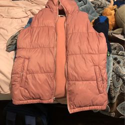 Old Navy Pink Puffer Vest XS