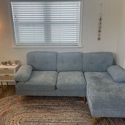 Couch— Mid-century/light blue