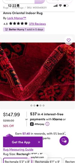 Red rug 5’3” x 8’