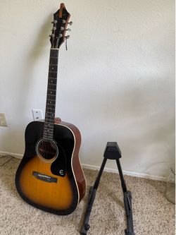 Epiphone DR-100 Acoustic Guitar Bundle – Stand & Wall Hanger Included