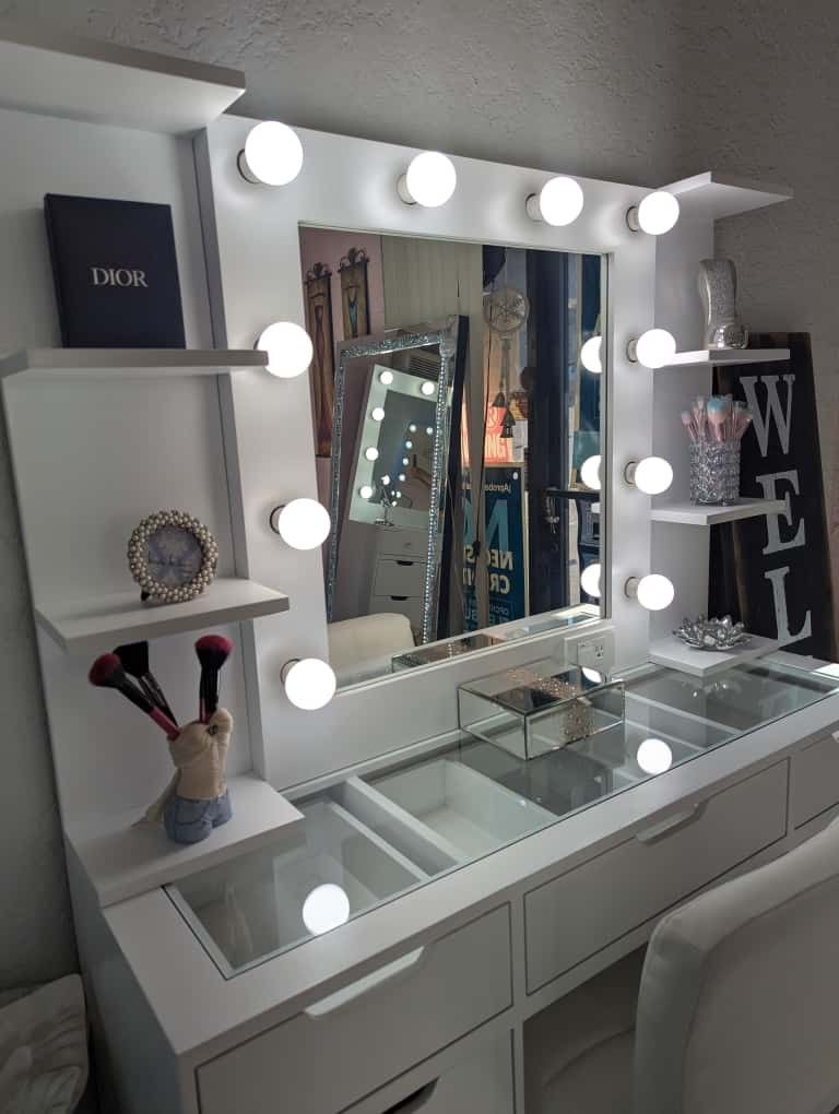 New Vanity with Shelves 