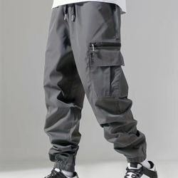 Cargo Pants Regular-Fit Size Large Grey