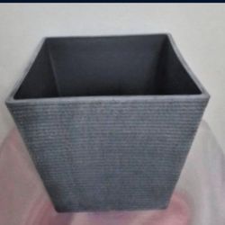 14" Tall Gray Square Resin Planter @ Lasting Creations