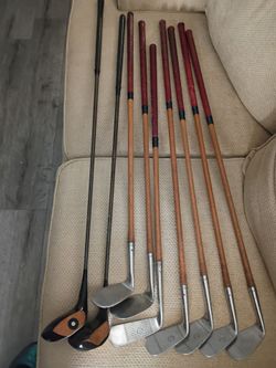 Vintage Golf Club Set with Wood Shafts