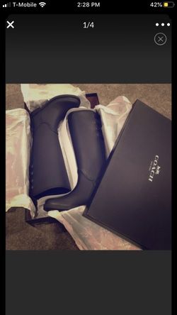 Coach rainboots- new! Size 6.5