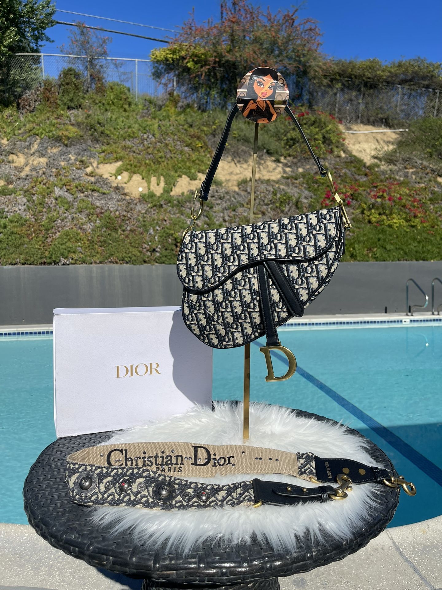 BLACK DIOR SADDLE BAG