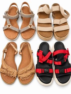 4 pairs of sandals