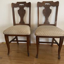 Two Antique 150 Year Old Chairs