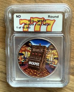 Las Vegas Colorized One Oz Copper Coin 