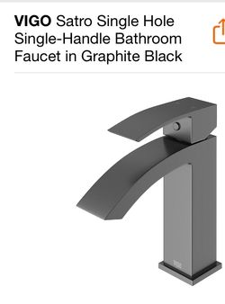 VIGO Satro Single Hole Single-Handle Bathroom Faucet in Graphite Black