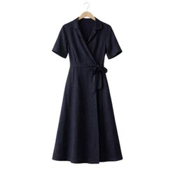 Free People Wrap Dress Tie Front Maxi Shirt Style Black size Large