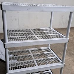 HDX 4-Tier Easy Assembly Multi-purpose Plastic Garage Storage Shelving Unit in Gray (28 in. W x 52