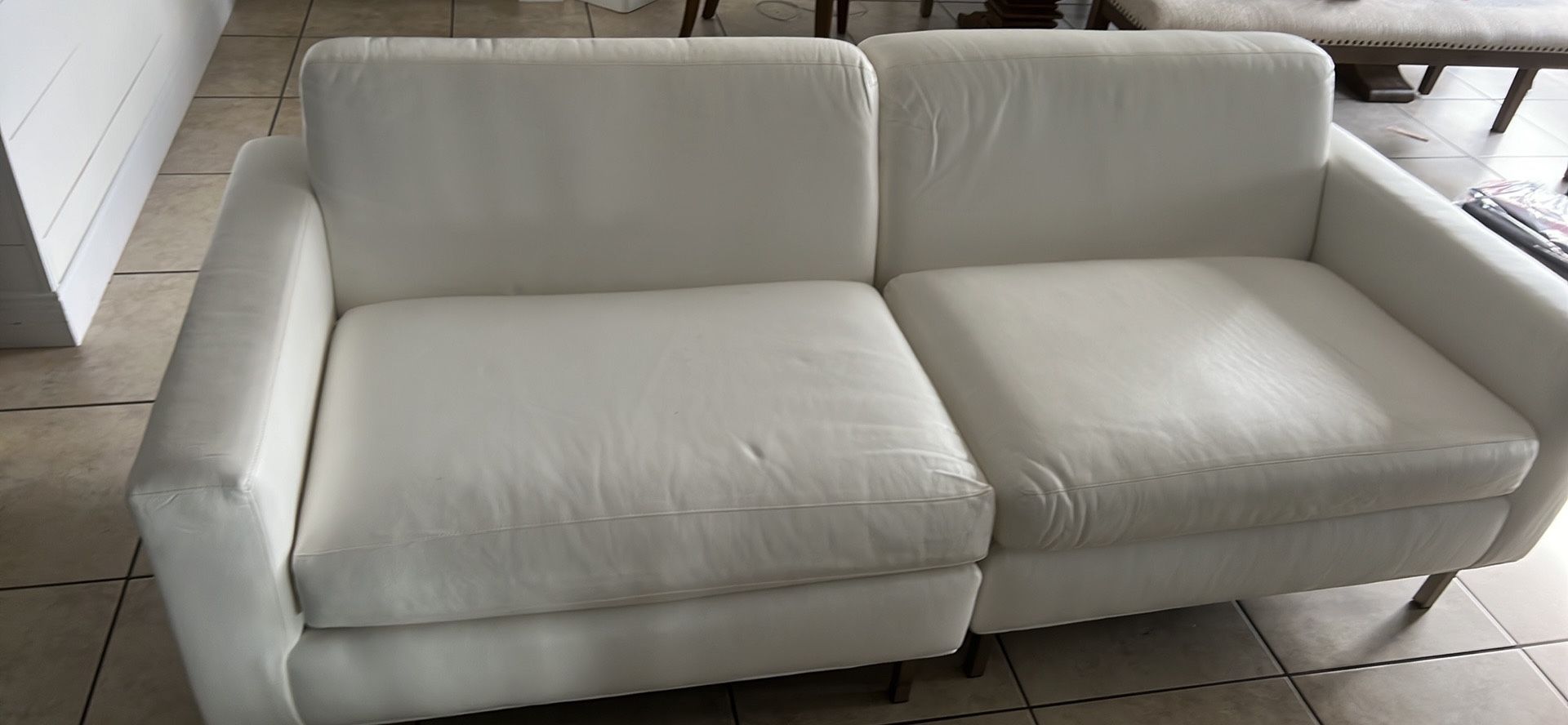 White Leather Sofa