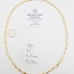 18k gold 25" custom link chain