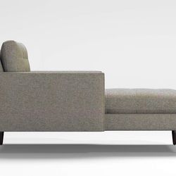 Crate & Barrel- Grey Midcentury Chaise Lounge