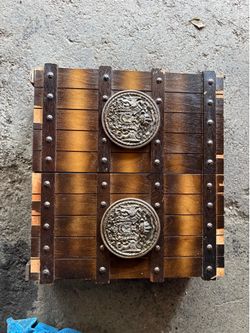Vintage Dark Cherry Wooden Box