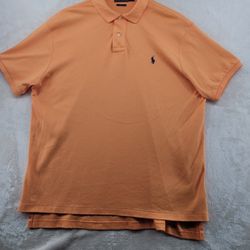Polo Ralph Lauren Men Size L Orange Soft Touch Cotton Polo Shirt