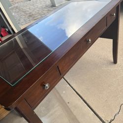 Solid Wood Desk W/Removable Glass Top 