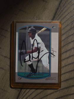 (3) Available - Signed Tampa Bay Autograph Baseball Cards Carl Crawford Carlos Pena BJ Upton Auto