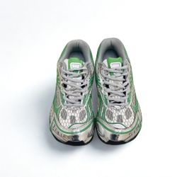 green and silver shoes boteg