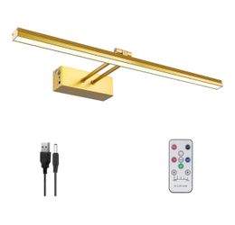 Gold LED Picture Lights with Remote (Set of 2)