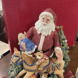 RARE VINTAGE FITZ & FLOYD OLD FASHIONED CHRISTMAS 18" TALL SANTA FIGURE MINT