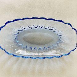 Vintage Blue Oval Dish