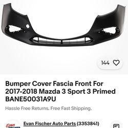 Mazda 3 Front Bumper And driver side fender liner