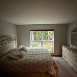 Queen Bed, Dresser, And Mirror 