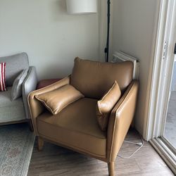Brown Leather Accent Chair