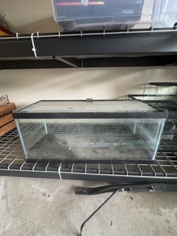 20 Gallon Long Fish Tank Aquarium. Comes With Lid, Light, And Fluval Substrate. 