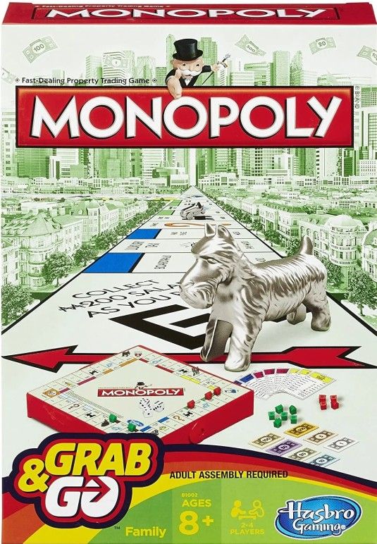 New In Factory Sealed Box, Monopoly Grab and Go Game - Travel Size