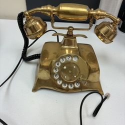 Vintage Brass Rotary Telephone – Fully Working