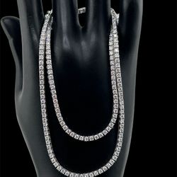 Tennis Necklace In 14k White Gold