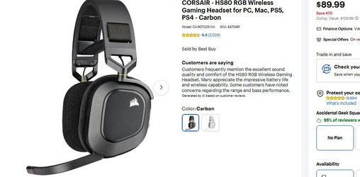 Corsair hs80 RGB wireless