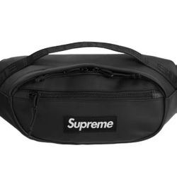 Supreme Leather Waist Bag Black