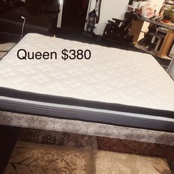 ⭐️-$$$325 to $525/550 camas queen y matrimonial  multiple queen mattresses/box springs and full size available (box springs choice of blue or brown as