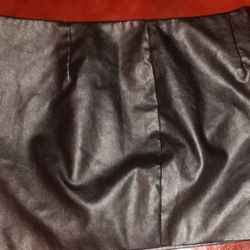 Large Pu Leather Mini Skirt