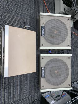 VINTAGE ALTEC LANSING SPEAKERS 932-8B WITH MARANTZ RECEIVER/DIGITAL SYNTHESIZED TUNER AND SPEKON WIRES