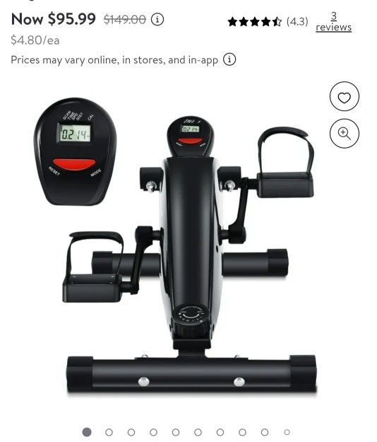 Goplus Portable Under Desk Bike Pedal Exerciser Adjustable Magnetic Resistance