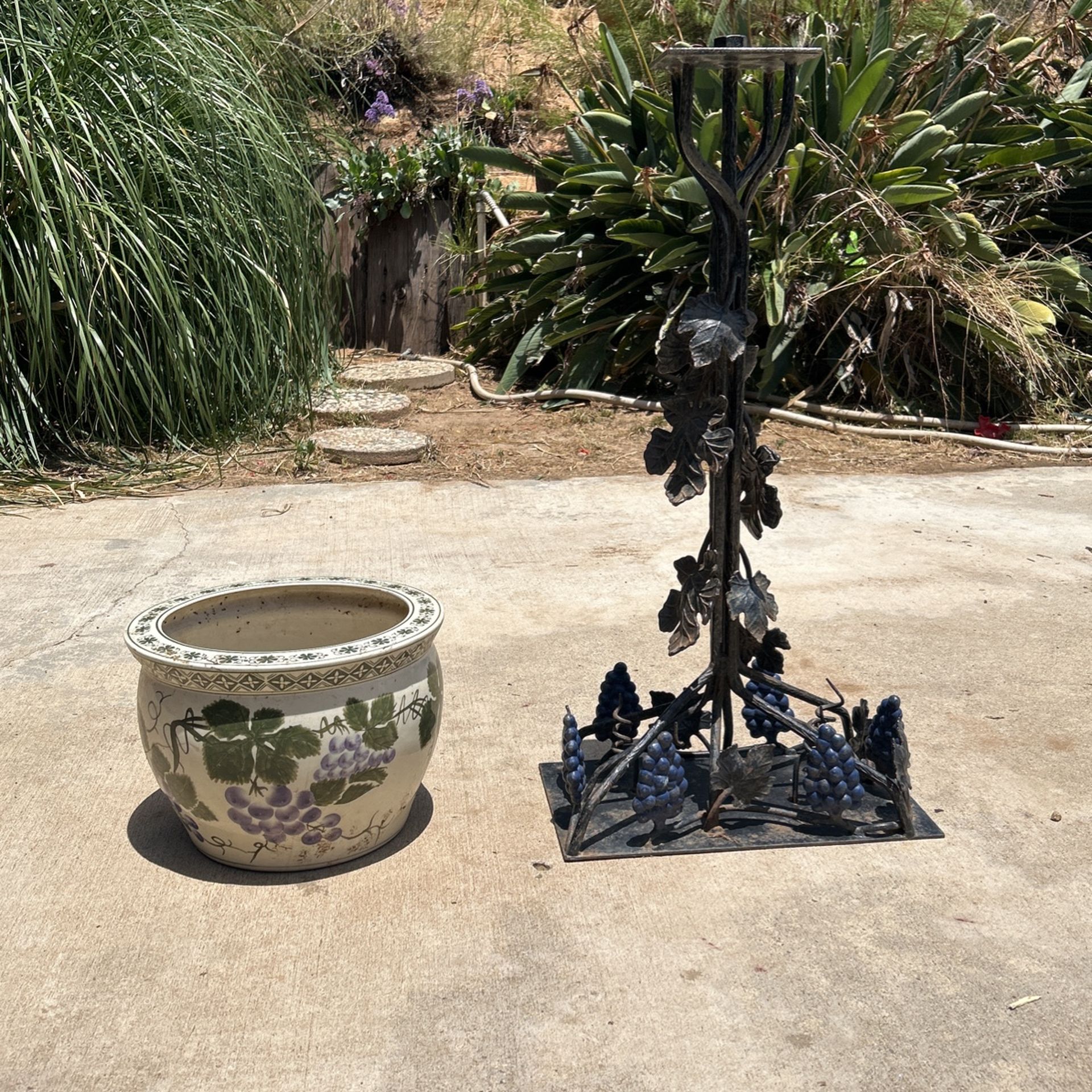 Grape Mailbox Stand And Flower Pot