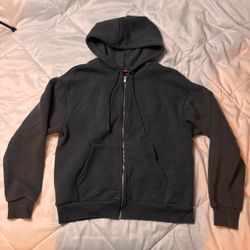 Dark Gray Full-Zip Fleece Hoodie