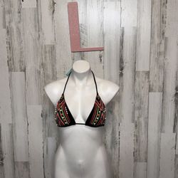 Victoria’s Secret Boho Embroidered Triangle Bikini Top  Size Large