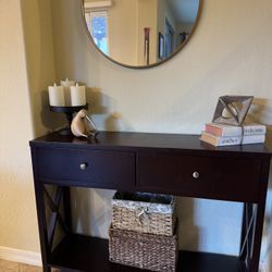 Drawer Console Table And Mirror 