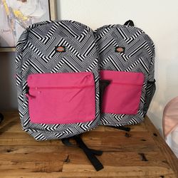 Brand New Dickies Backpack – Black & White w/ Pink Pocket